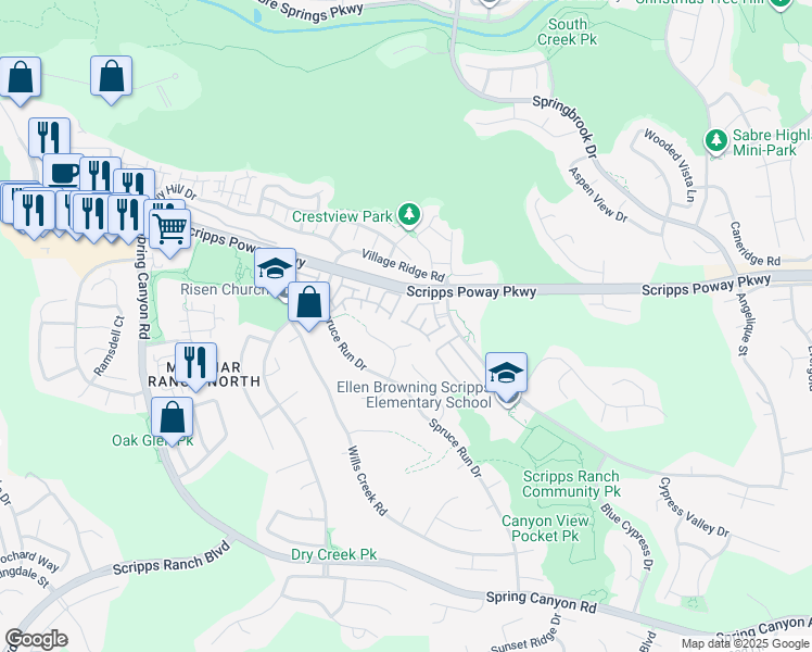 map of restaurants, bars, coffee shops, grocery stores, and more near in San Diego