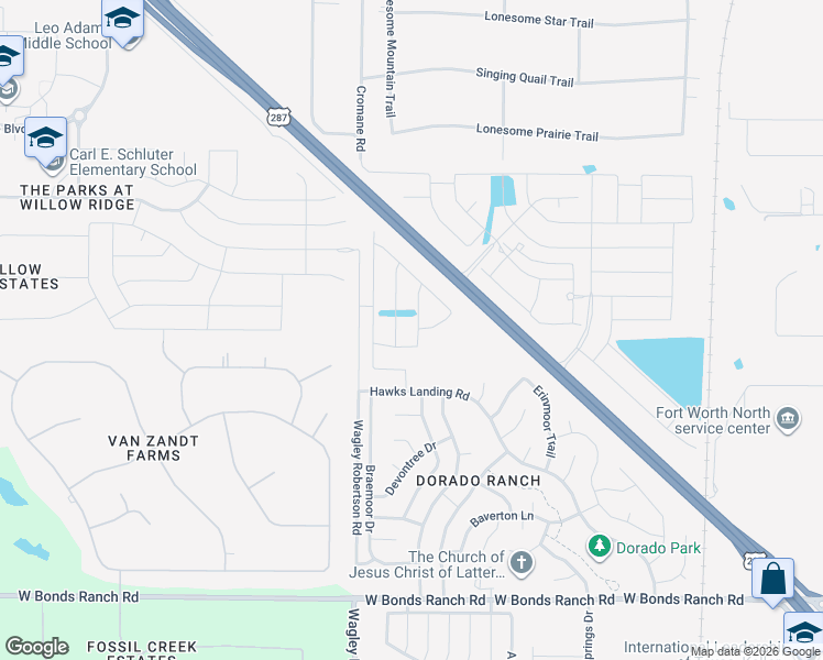 map of restaurants, bars, coffee shops, grocery stores, and more near 11449 North Saginaw Boulevard in Fort Worth