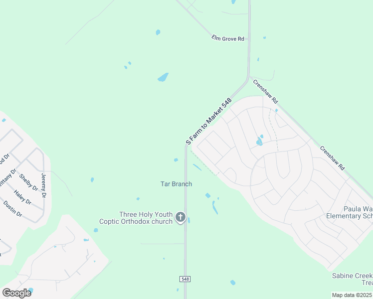 map of restaurants, bars, coffee shops, grocery stores, and more near 548 Farm to Market Road 548 in Royse City