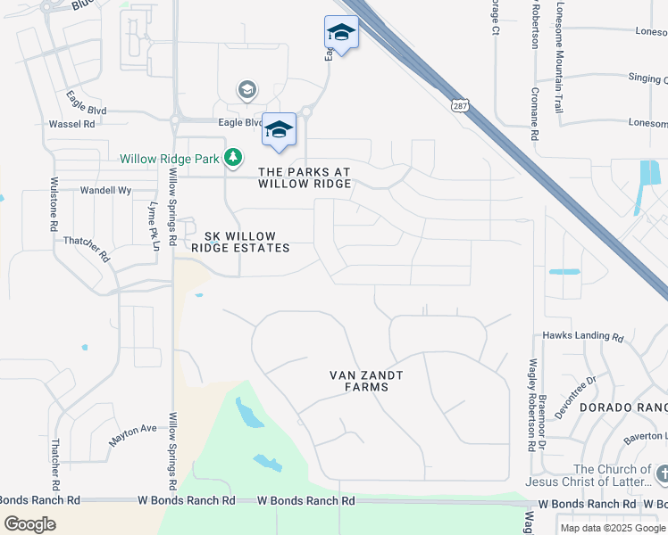 map of restaurants, bars, coffee shops, grocery stores, and more near 11332 Gale Ridge Terrace in Haslet