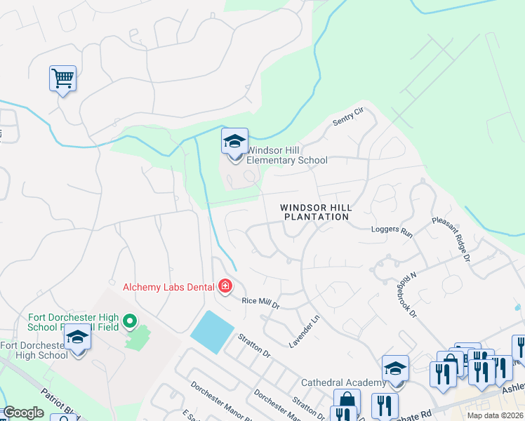 map of restaurants, bars, coffee shops, grocery stores, and more near 8503 William Moultrie Drive in Charleston