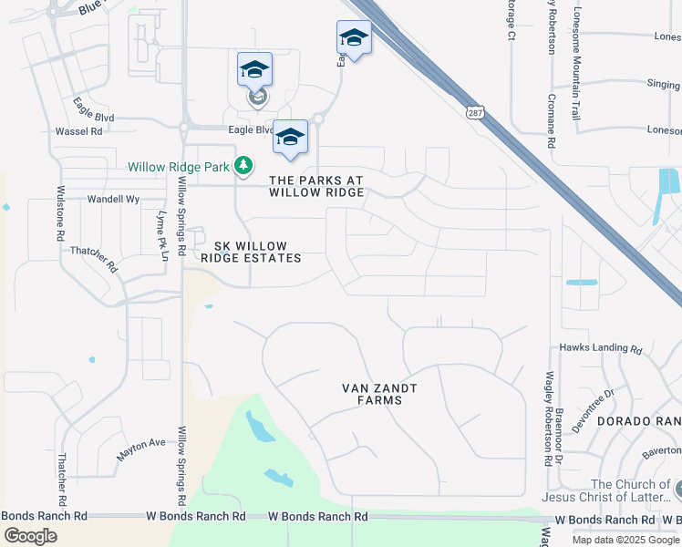 map of restaurants, bars, coffee shops, grocery stores, and more near 11332 Gale Ridge Terrace in Haslet