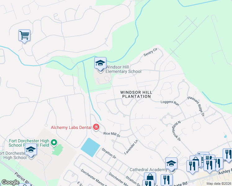map of restaurants, bars, coffee shops, grocery stores, and more near 8503 William Moultrie Drive in Charleston