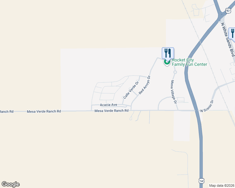 map of restaurants, bars, coffee shops, grocery stores, and more near 3447 Calle Verde Drive in Alamogordo