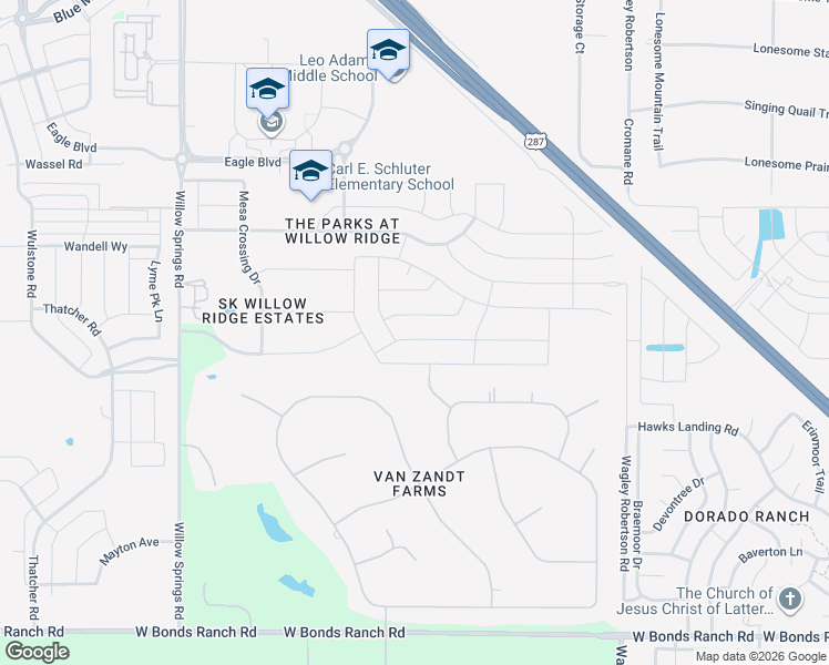 map of restaurants, bars, coffee shops, grocery stores, and more near 1056 Pinnacle Breeze Drive in Haslet