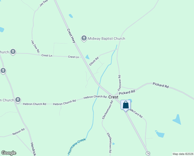 map of restaurants, bars, coffee shops, grocery stores, and more near 5130 Crest Highway in Thomaston