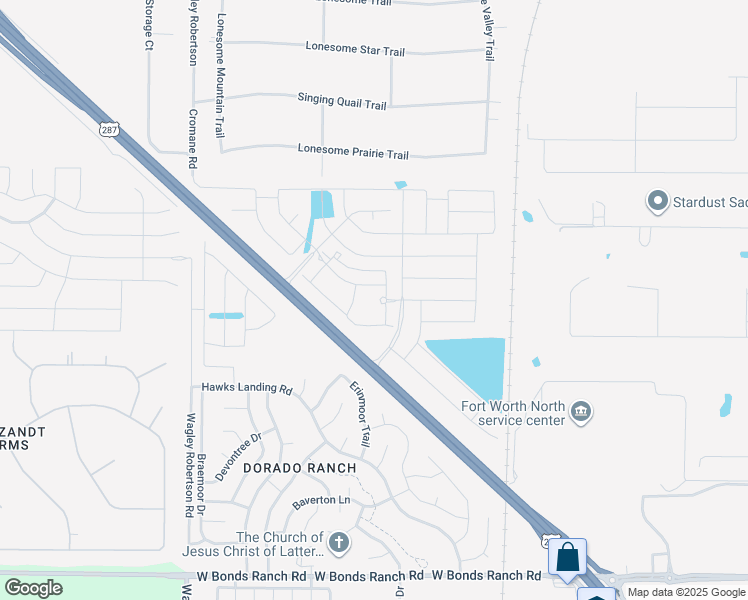 map of restaurants, bars, coffee shops, grocery stores, and more near 11401 Harp Lane in Haslet