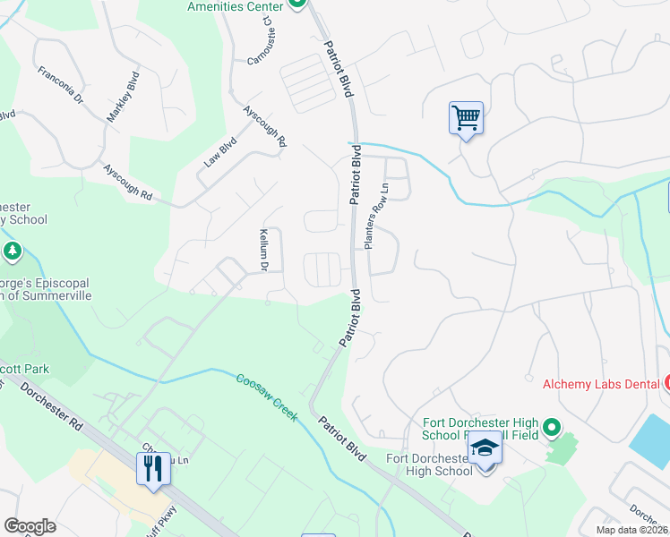 map of restaurants, bars, coffee shops, grocery stores, and more near 9004 Cat Tail Pond Road in Summerville