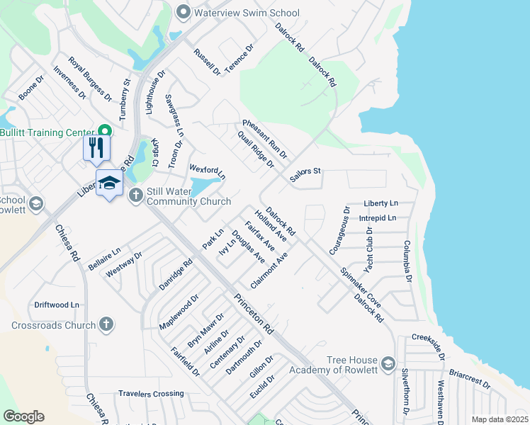 map of restaurants, bars, coffee shops, grocery stores, and more near 8609 Holland Avenue in Rowlett