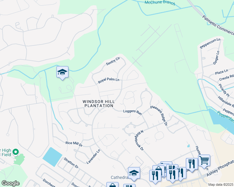 map of restaurants, bars, coffee shops, grocery stores, and more near 3924 Greico Road in North Charleston