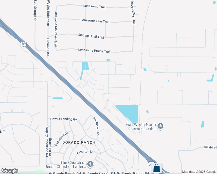map of restaurants, bars, coffee shops, grocery stores, and more near 11401 Harp Lane in Haslet