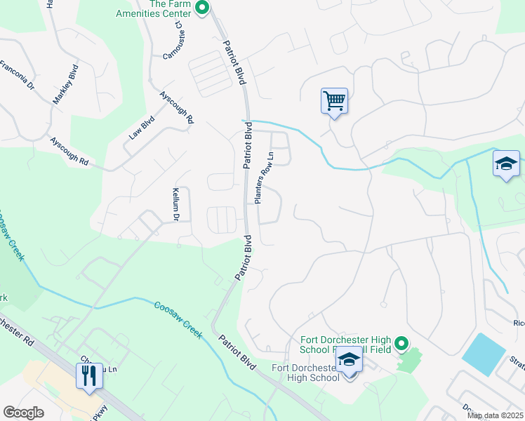 map of restaurants, bars, coffee shops, grocery stores, and more near 8940 Planters Row Lane in Summerville