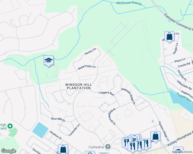 map of restaurants, bars, coffee shops, grocery stores, and more near 3924 Greico Road in North Charleston