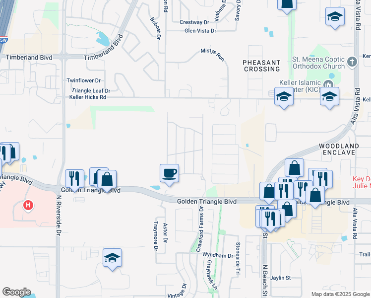 map of restaurants, bars, coffee shops, grocery stores, and more near 11030 Fumar Lane in Fort Worth