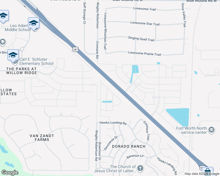 map of restaurants, bars, coffee shops, grocery stores, and more near 11464 Starlight Ranch in Haslet