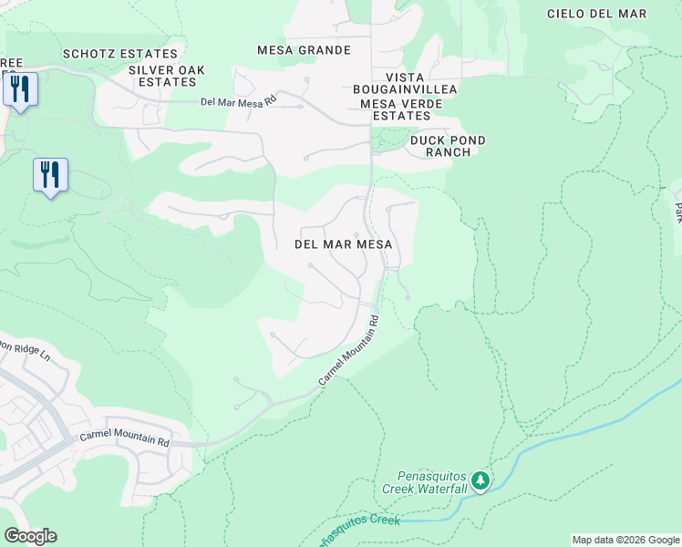 map of restaurants, bars, coffee shops, grocery stores, and more near 6286 Belmont Trail Court in San Diego