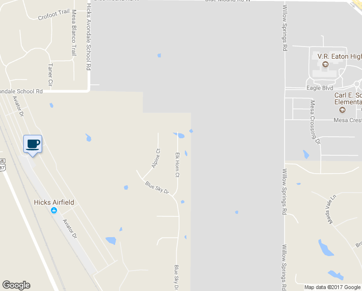 map of restaurants, bars, coffee shops, grocery stores, and more near 11500 Elk Horn Court in Haslet