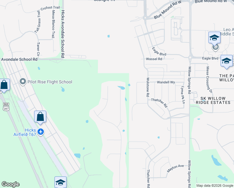 map of restaurants, bars, coffee shops, grocery stores, and more near 11424 Alpine Court in Haslet