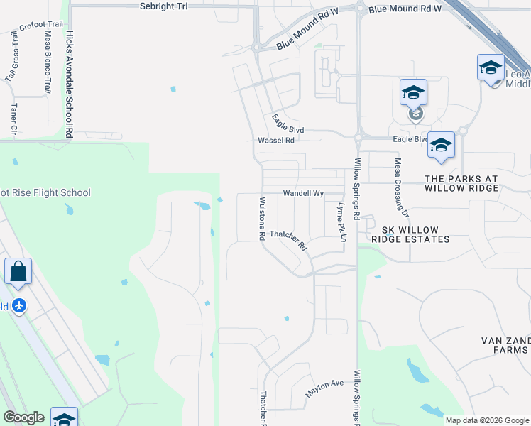 map of restaurants, bars, coffee shops, grocery stores, and more near 11500 Elk Horn Court in Haslet