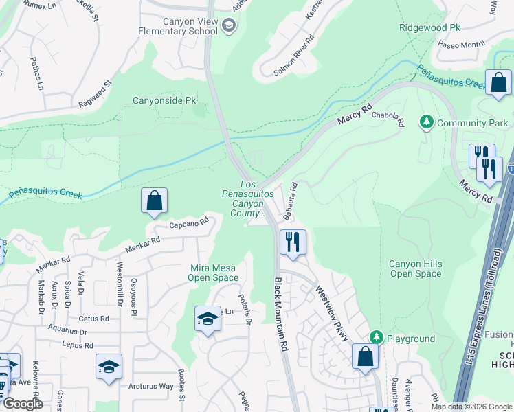 map of restaurants, bars, coffee shops, grocery stores, and more near in San Diego