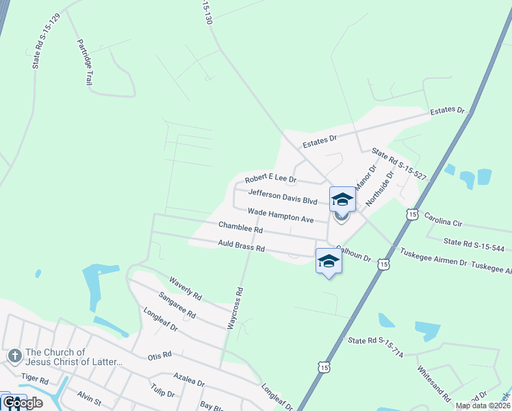map of restaurants, bars, coffee shops, grocery stores, and more near 283 Jefferson Davis Boulevard in Walterboro