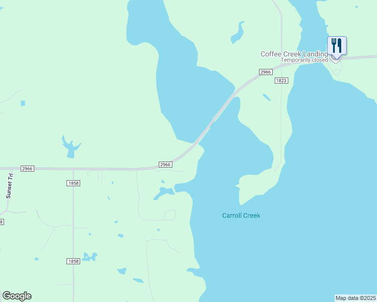 map of restaurants, bars, coffee shops, grocery stores, and more near Farm to Market 2966 in Yantis