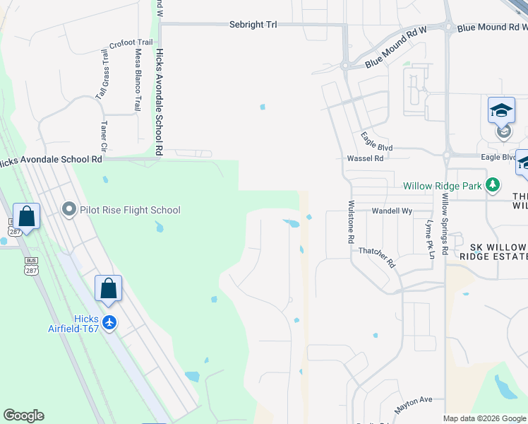 map of restaurants, bars, coffee shops, grocery stores, and more near 11516 Alpine Court in Haslet