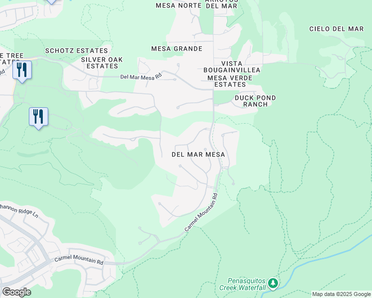 map of restaurants, bars, coffee shops, grocery stores, and more near 10879 Equestrian Ridge Court in San Diego