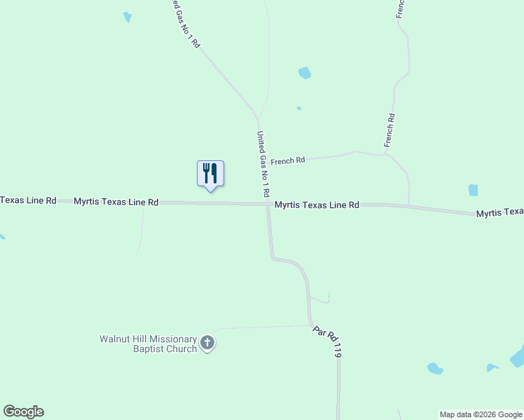 map of restaurants, bars, coffee shops, grocery stores, and more near 16520 Old Atlanta Road in Vivian