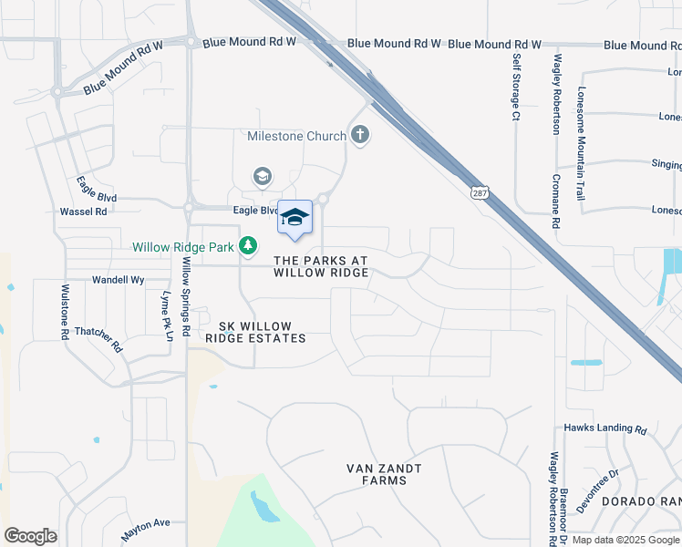 map of restaurants, bars, coffee shops, grocery stores, and more near 1116 Pinnacle Ridge Road in Haslet