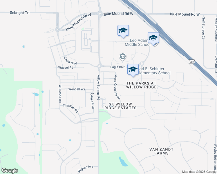 map of restaurants, bars, coffee shops, grocery stores, and more near 1417 Mesa Crest Drive in Haslet