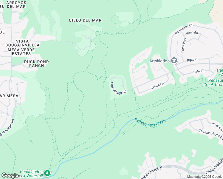 map of restaurants, bars, coffee shops, grocery stores, and more near 7179 Park Village Road in San Diego
