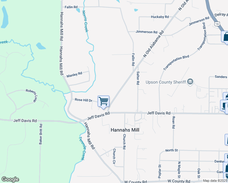 map of restaurants, bars, coffee shops, grocery stores, and more near 618 North Old Alabama Road in Thomaston