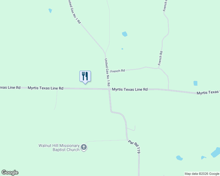 map of restaurants, bars, coffee shops, grocery stores, and more near 16520 Old Atlanta Road in Vivian