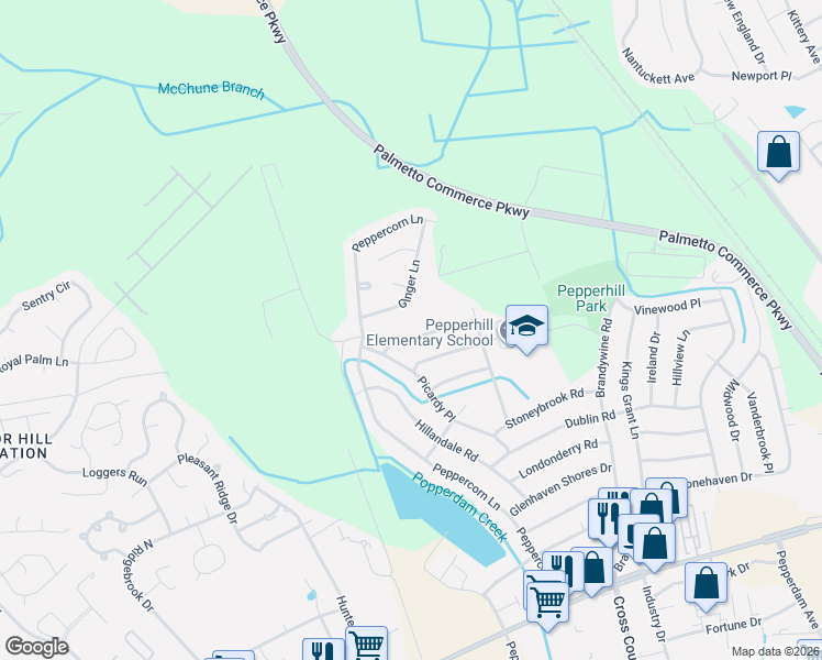 map of restaurants, bars, coffee shops, grocery stores, and more near 3441 Plaza Lane in North Charleston