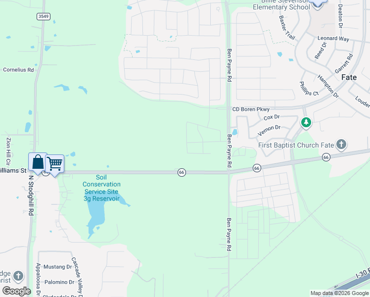 map of restaurants, bars, coffee shops, grocery stores, and more near 1804 West Holiday in Rockwall