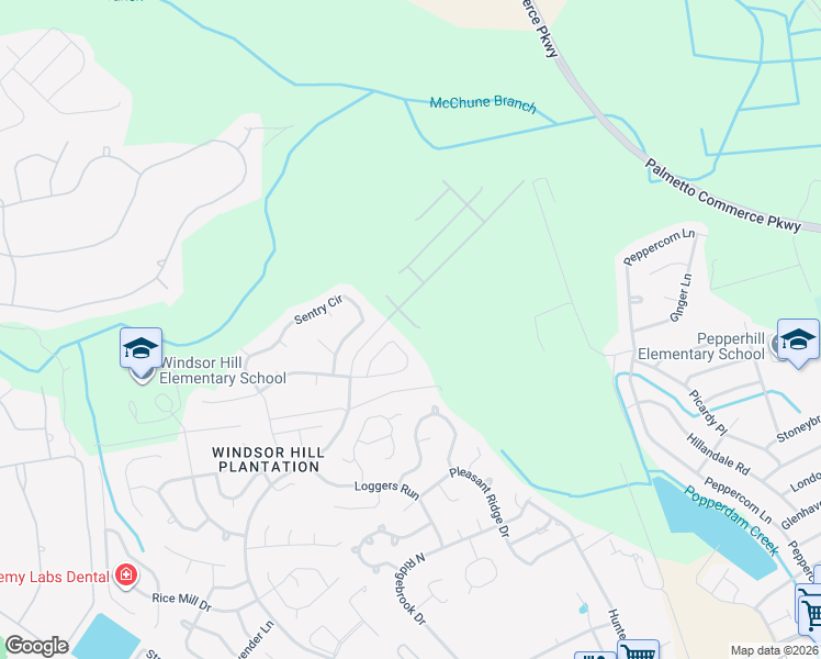 map of restaurants, bars, coffee shops, grocery stores, and more near 8545 Majestic Street in North Charleston