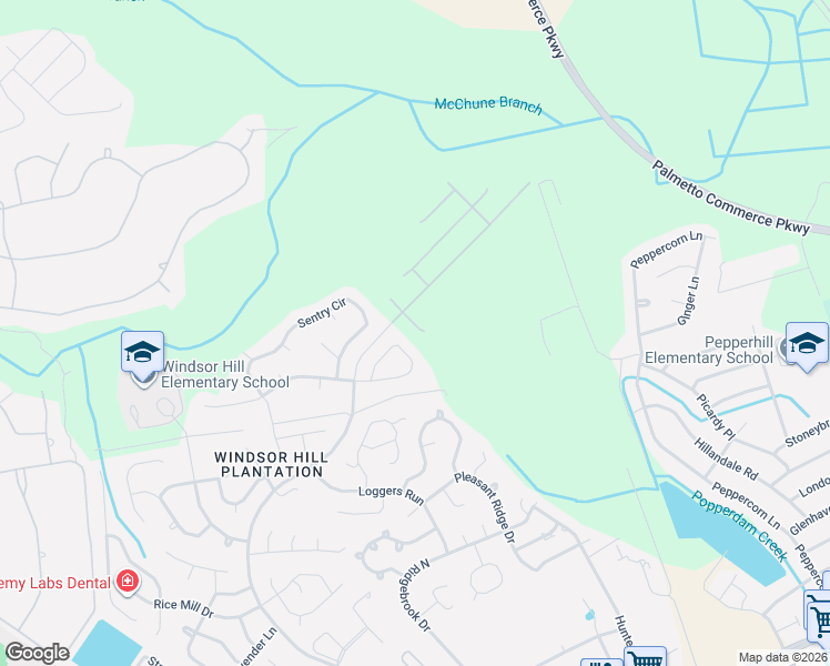 map of restaurants, bars, coffee shops, grocery stores, and more near 8545 Majestic Street in North Charleston