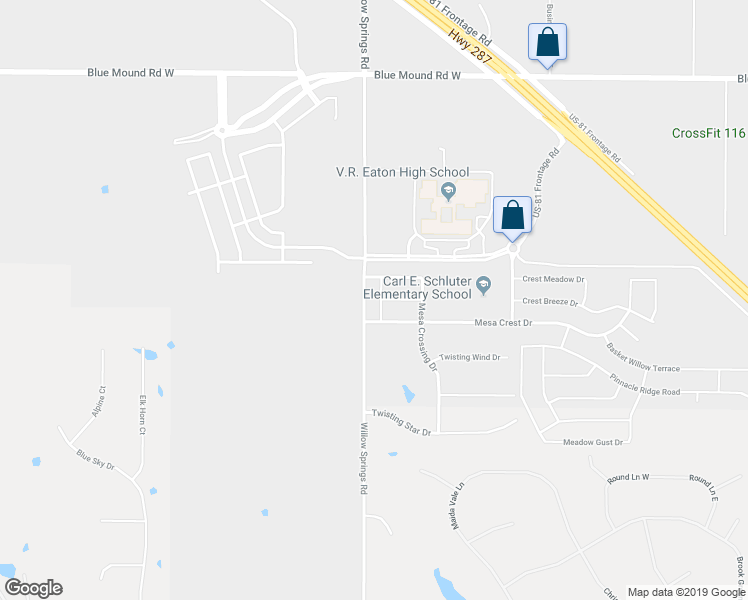 map of restaurants, bars, coffee shops, grocery stores, and more near 11513 Misty Mesa Drive in Haslet