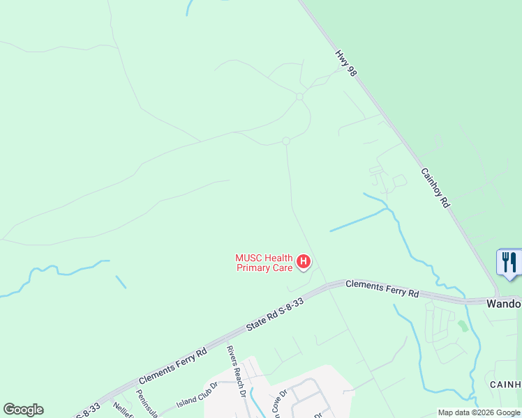 map of restaurants, bars, coffee shops, grocery stores, and more near Unnamed Road in Charleston