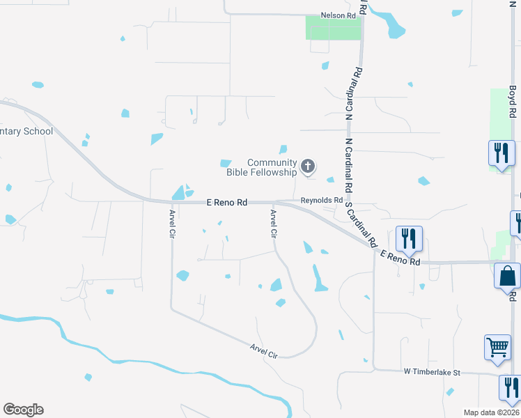 map of restaurants, bars, coffee shops, grocery stores, and more near 400-530 Arvel Circle in Azle