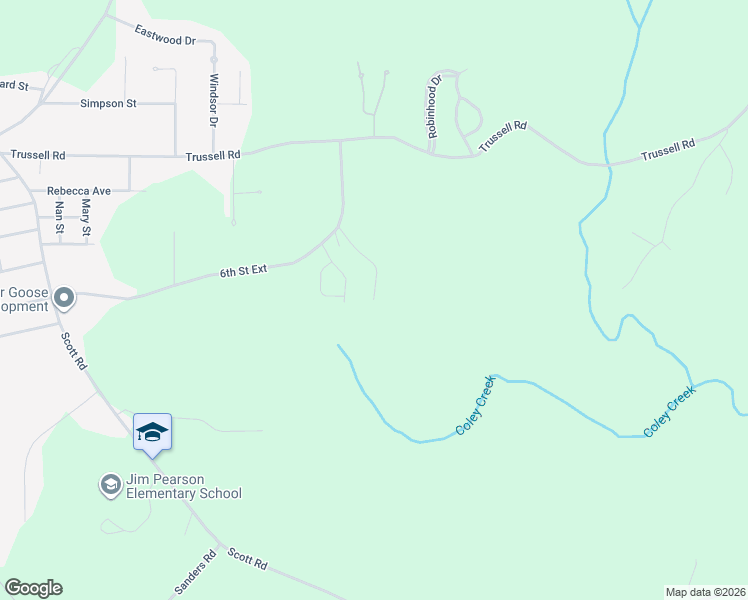 map of restaurants, bars, coffee shops, grocery stores, and more near 401 Young Road in Alexander City