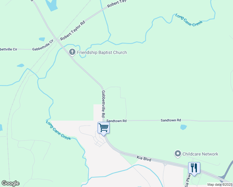 map of restaurants, bars, coffee shops, grocery stores, and more near 201 Abbey Glen Lane in LaGrange