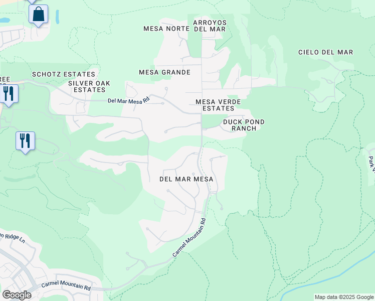 map of restaurants, bars, coffee shops, grocery stores, and more near 10916 Equestrian Ridge Court in San Diego
