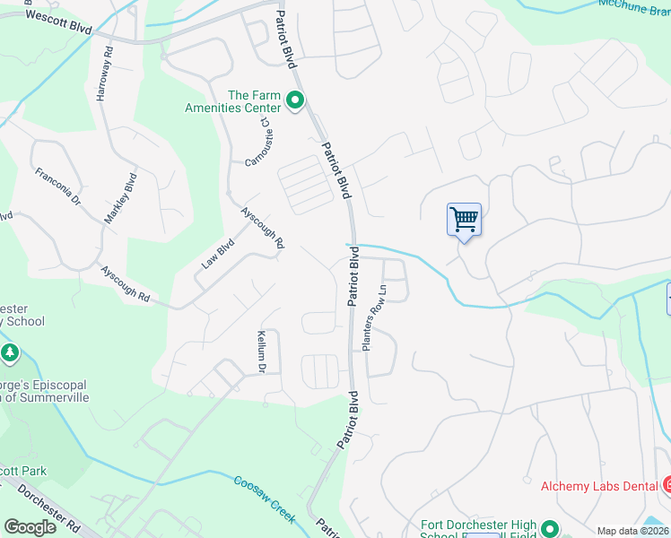 map of restaurants, bars, coffee shops, grocery stores, and more near 8968 North Red Maple Circle in Summerville