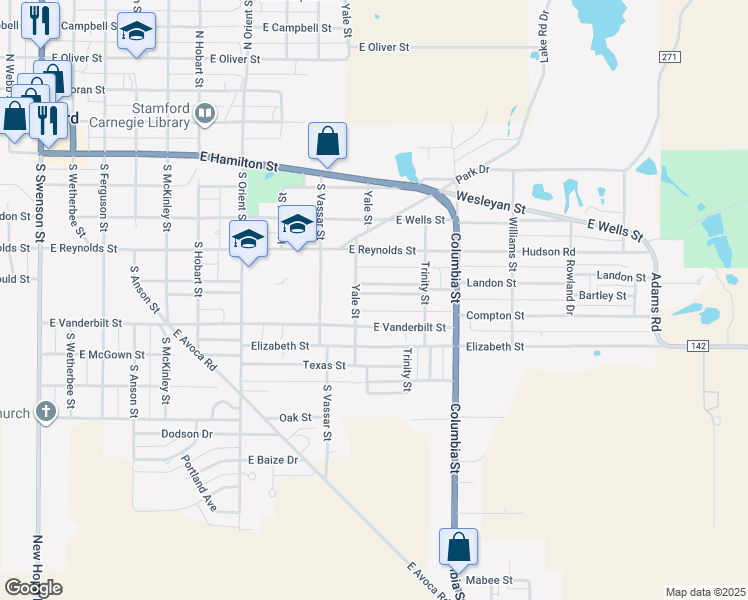 map of restaurants, bars, coffee shops, grocery stores, and more near 1010 Symonds Place in Stamford