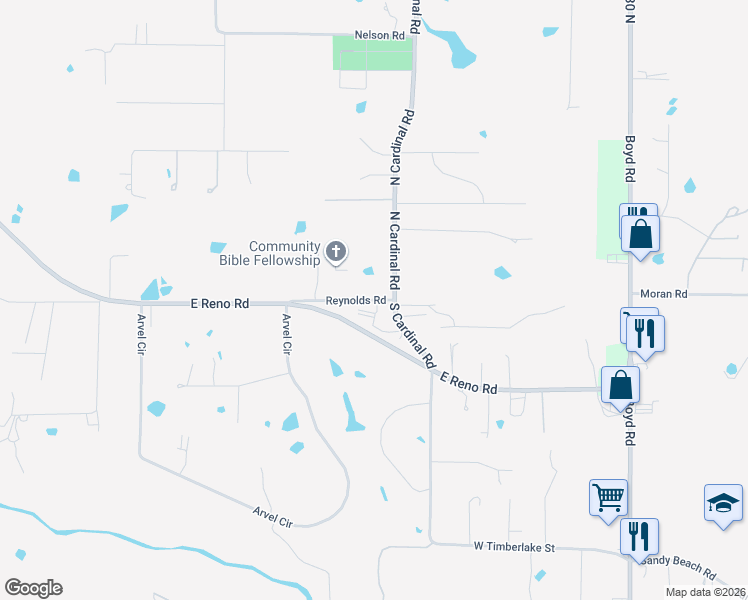 map of restaurants, bars, coffee shops, grocery stores, and more near 230 South Cardinal Road in Azle