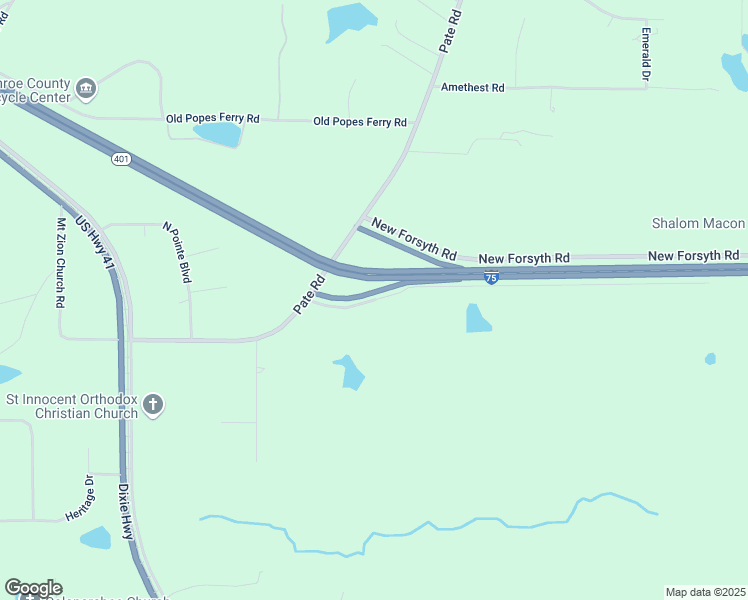 map of restaurants, bars, coffee shops, grocery stores, and more near 529 Bolingreen Drive in Macon