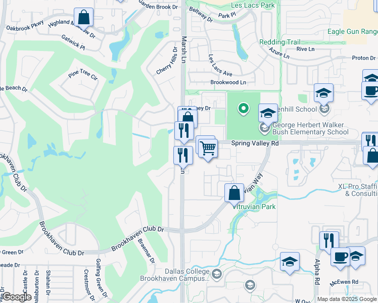 map of restaurants, bars, coffee shops, grocery stores, and more near in Addison