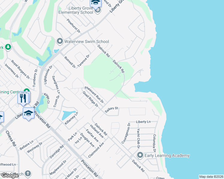map of restaurants, bars, coffee shops, grocery stores, and more near 9413 Dalrock Road in Rowlett